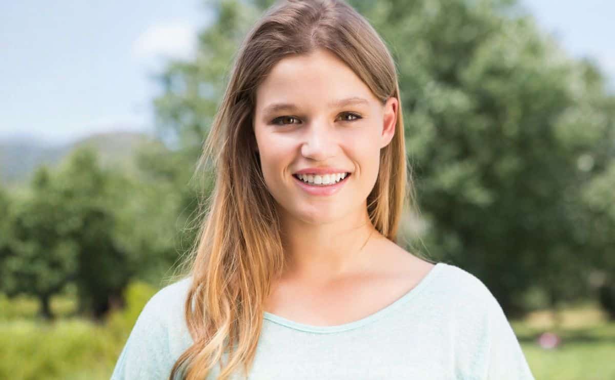 A girl wearing a braces